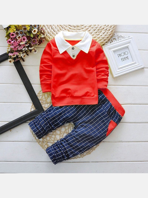 

Touch Trends Unisex Kids Red & Blue T-shirt with Trousers