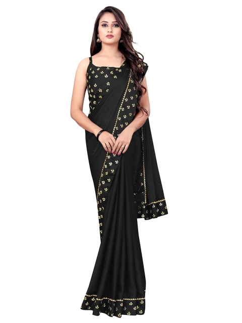 

Iris Black & Gold-Toned Gotta Patti Silk Cotton Saree