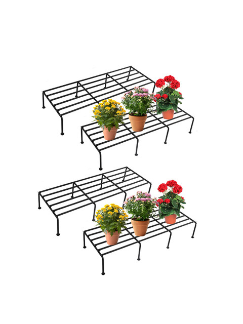 

Leafy Tales Set of 4 Black Metal Plant Stands