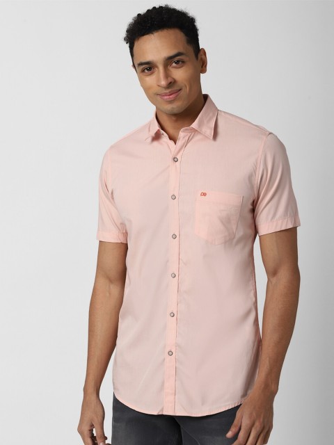 

Peter England Casuals Men Peach-Coloured Slim Fit Cotton Casual Shirt