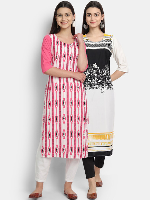 

Ethnic basket Women Multicoloured Printed Crepe Kurta, Multi