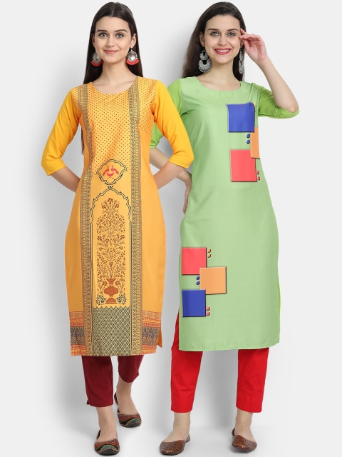 

Ethnic basket Women Multicoloured Ethnic Motifs Printed Crepe Kurta, Multi
