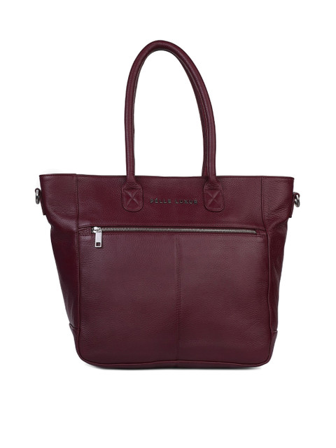 

PELLE LUXUR Maroon Leather Shoulder Bag