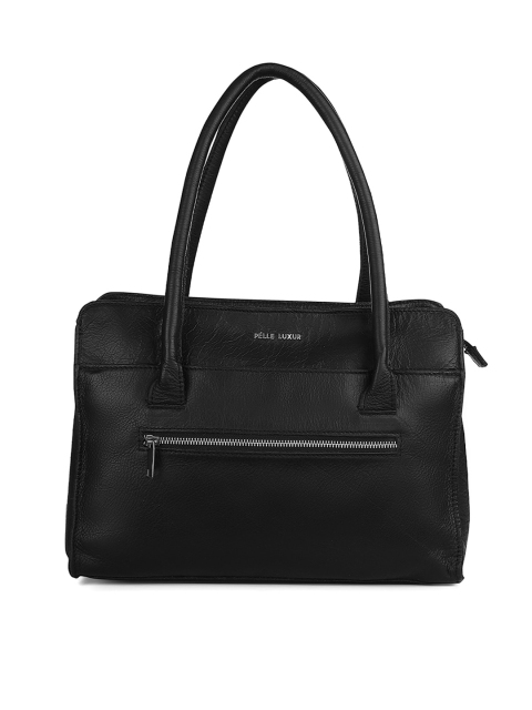 

PELLE LUXUR Black Leather Handheld Bag