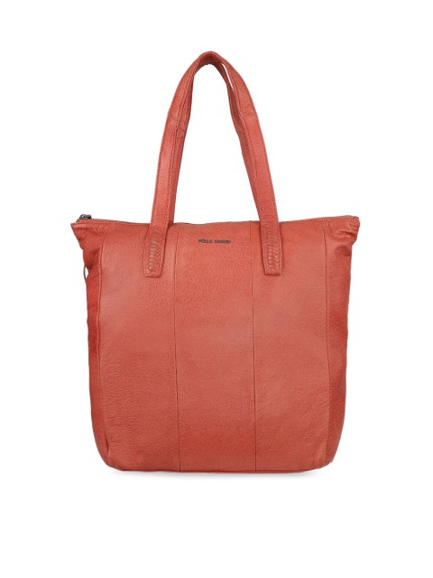 

PELLE LUXUR Coral Textured Oversized Tote Handbag