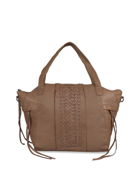 

PELLE LUXUR Brown Leather Structured Handheld Bag