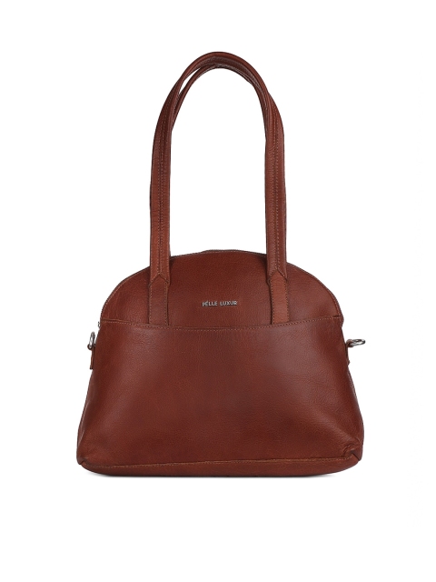 

PELLE LUXUR Brown Textured Small Dome Handbag