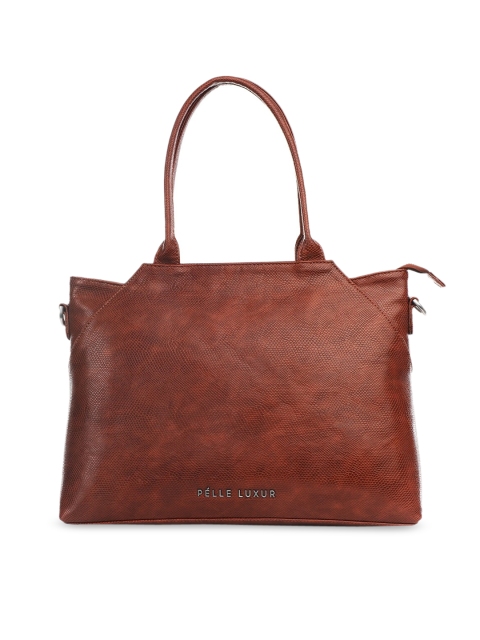 

PELLE LUXUR Brown Structured Shoulder Bag