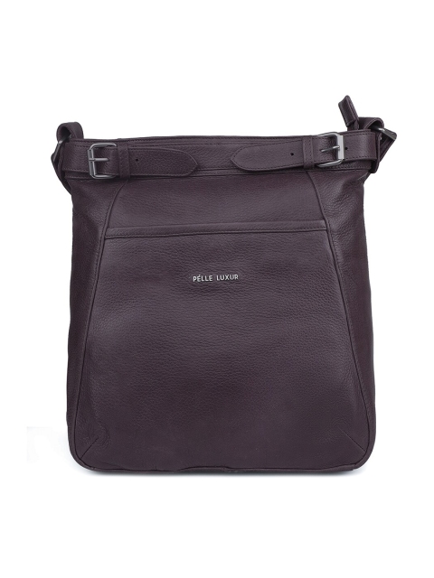 

PELLE LUXUR Grey Leather Oversized Swagger Sling Bag with Fringed