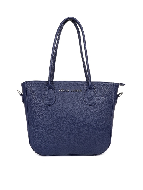 

PELLE LUXUR Blue Structured Shoulder Bag