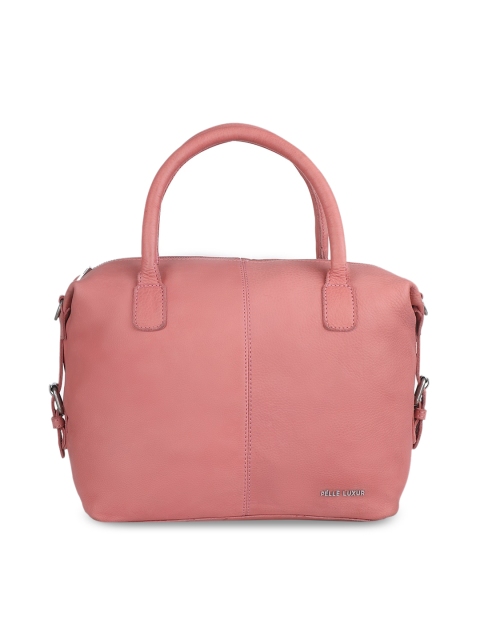 

PELLE LUXUR Pink Leather Structured Handheld Bag