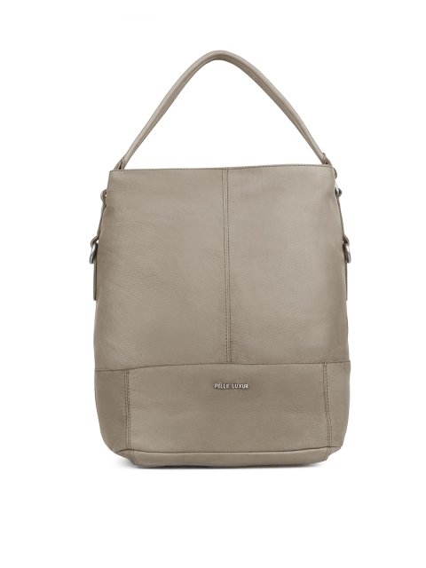 

PELLE LUXUR Women Grey Textured Large Tote Handbag