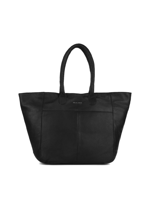 

PELLE LUXUR Black Leather Structured Handheld Bag