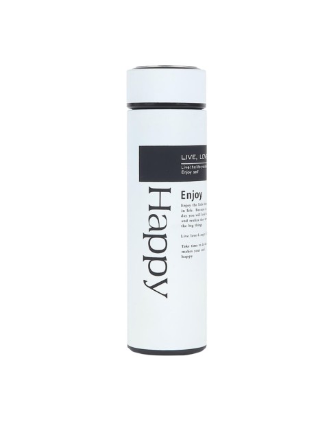 

iSWEVEN White Printed Stainless Steel Water Bottle - 500ml