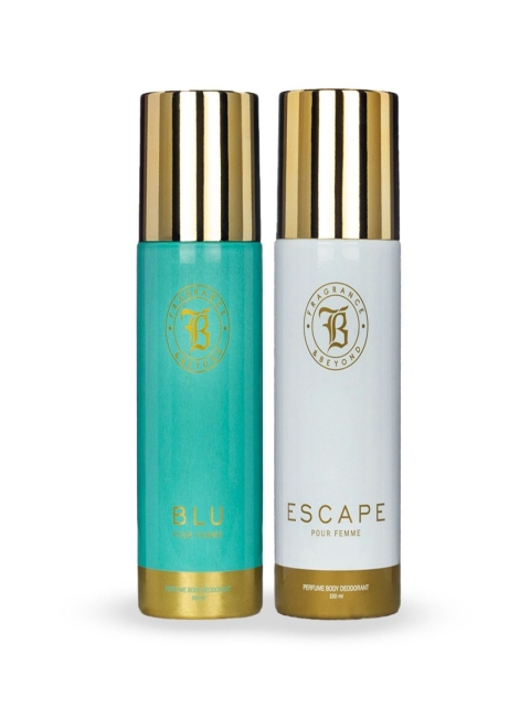 

Fragrance & Beyond Women Set of Escape & Blu Deodorant - 150 ml Each, White