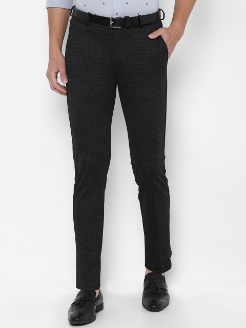 

Allen Solly Men Black Textured Slim Fit Trousers