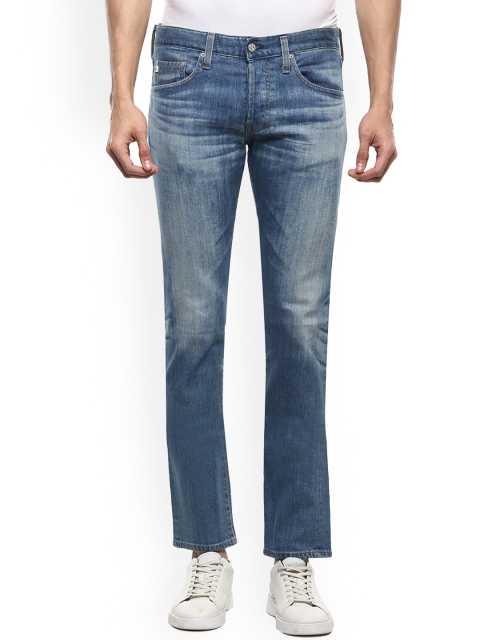 

Adriano Goldschmied Men Blue Low Distress Heavy Fade Jeans