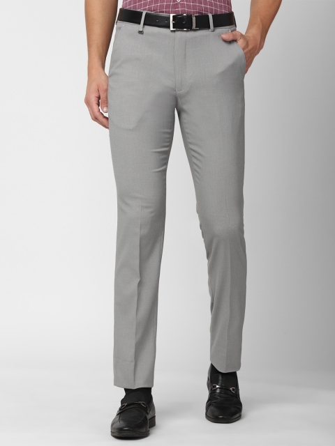 

Van Heusen Men Grey Solid Slim Fit Trousers