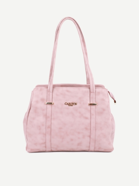 

Carlton London Pink Structured Shoulder Bag with Quilted