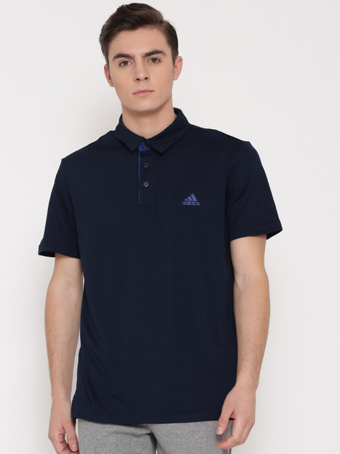 

ADIDAS Men Navy APPROACH Solid Polo Collar Tennis T-shirt, Navy blue