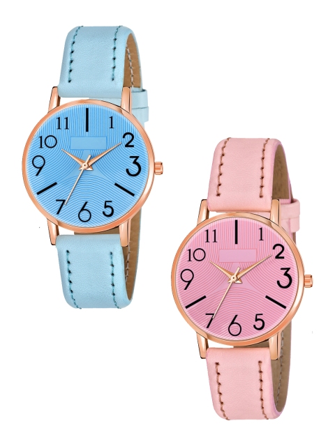 

Rage Enterprise Women Set Of 2 Analogue Watches R-859-Blue-Pink