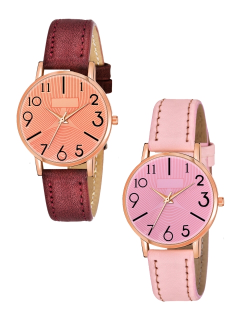 

Rage Enterprise Pack of 2 Women Analogue Watch R-859-Red-Pink