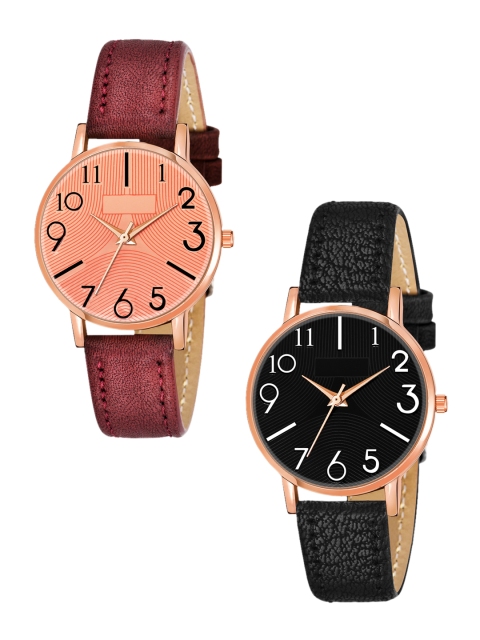 

Rage Enterprise Women Set Of 2 Analogue Watches R-859-Red-Black