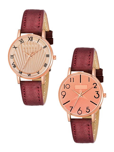 

Rage Enterprise Women Set Of 2 Leather Straps Analogue Watch, Red