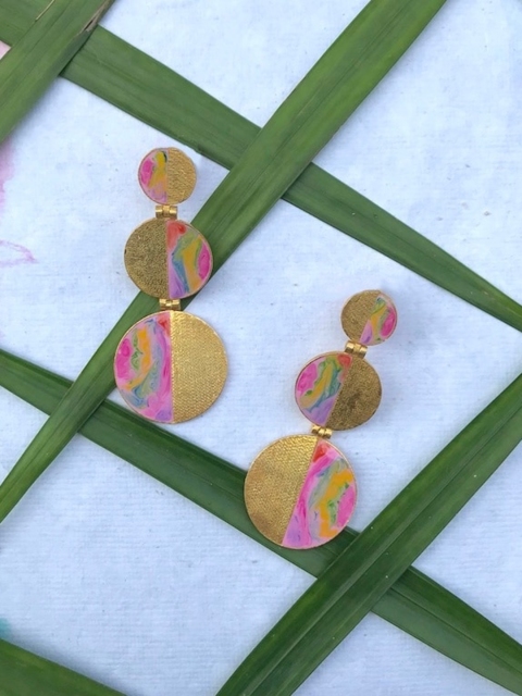 

Mitali Jain Gold-Toned Spherical Drop Earrings