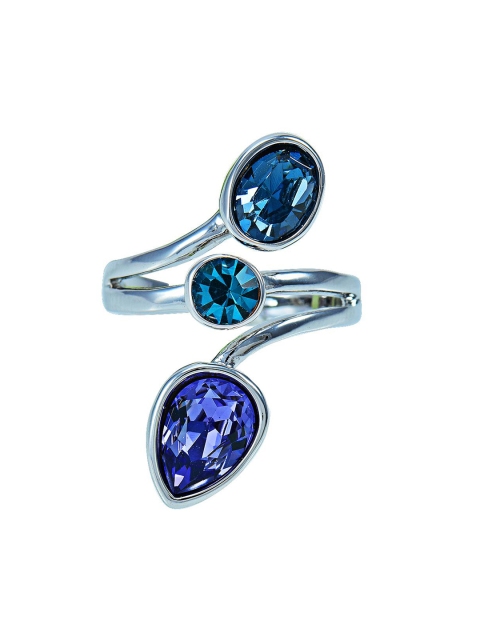 

Arendelle Silver-Plated Blue Stone-Studded Finger Ring