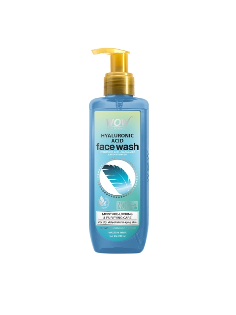 

WOW SKIN SCIENCE Hyaluronic Acid Moisture-Locking Face Wash Gel - 200 ml, Blue