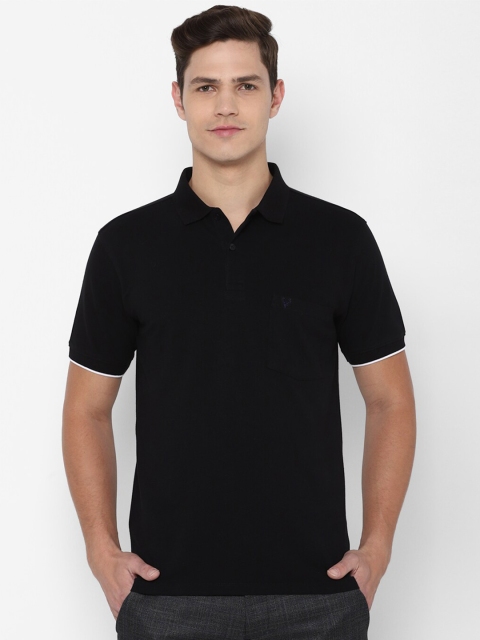 

Allen Solly Men Black Solid Polo Collar T-shirt