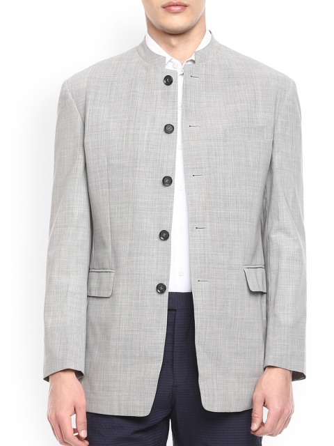 

HACKETT LONDON Men Grey Checked Longline Tailored Jacket
