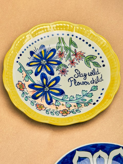 

The Wishing Chair Multi-Coloured Stay Wild Flower Child Wall Plate