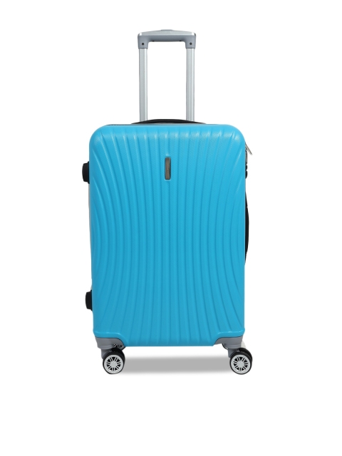 

Teakwood Leathers Blue Textured Hard-Sided Cabin Trolley Suitcase