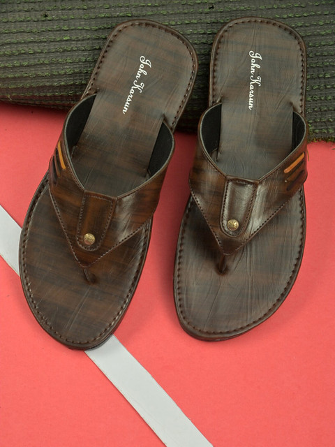 

John Karsun Men Brown Thong Flip-Flops