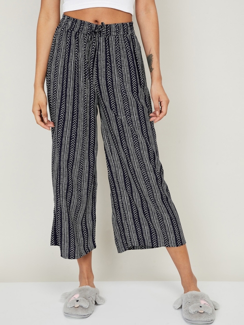 

Ginger by Lifestyle Women Navy Blue Printed Cropped Lounge Pants