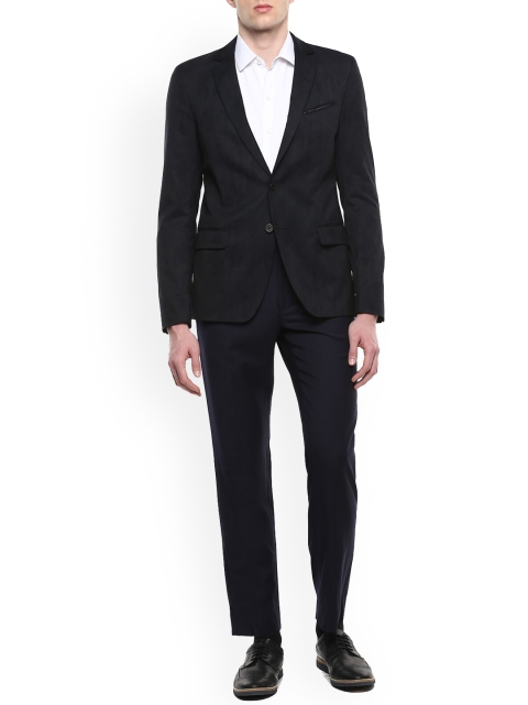 

Karl Lagerfeld Men Navy Blue Longline Tailored Jacket