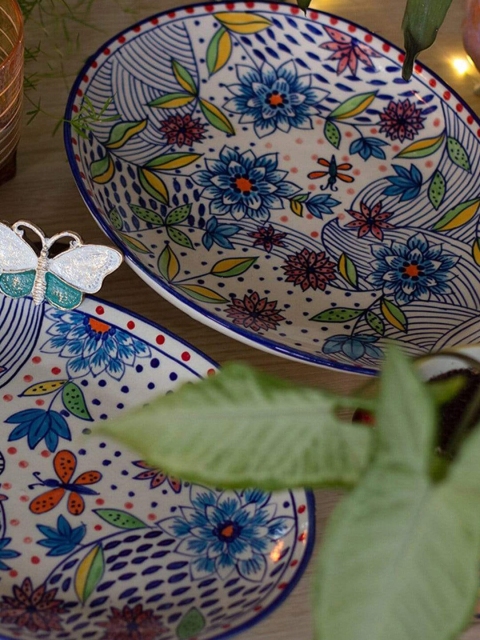

The Wishing Chair Multi-Coloured Handpainted Oval Serving Platter