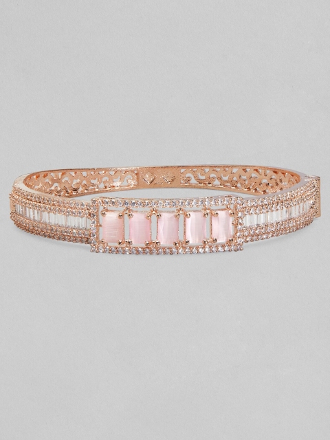 

Rubans Women Rose Gold-Plated AD Studded Bangle Style Bracelet