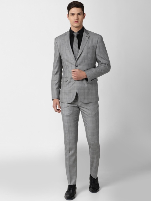 

Van Heusen Men Grey Checked Slim Fit 2 Piece Formal Suit