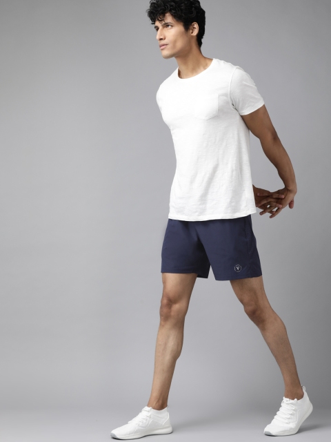 

Van Heusen Flex Men Navy Blue Solid Sports Shorts