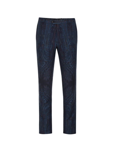 

ETRO Men Navy Blue Floral Printed Trousers