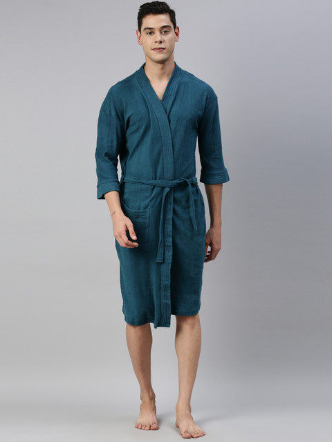 

GOLDSTROMS Men Blue Solid Bath Robe