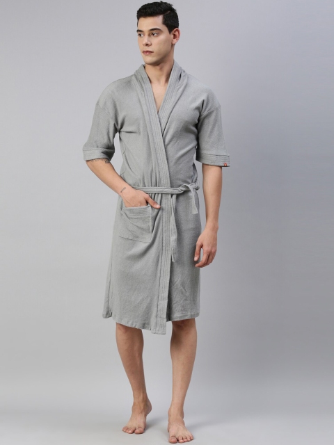 

GOLDSTROMS Men Grey Solid Bathrobe