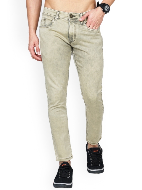 

Jean Cafe Men Beige Jean Slim Fit Heavy Fade Jeans