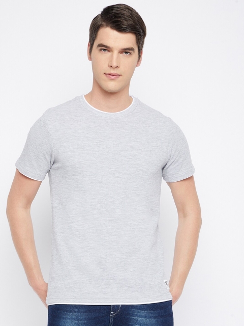 

Octave Men Grey Melange Solid T-shirt