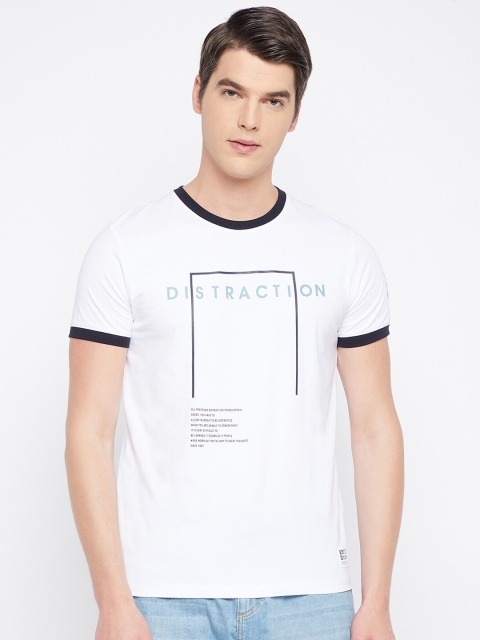 

Octave Men White Typography Printed Cotton T-shirt