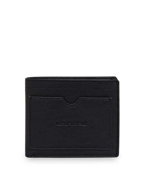 

Aeropostale Men Black & Brown PU Two Fold Wallet