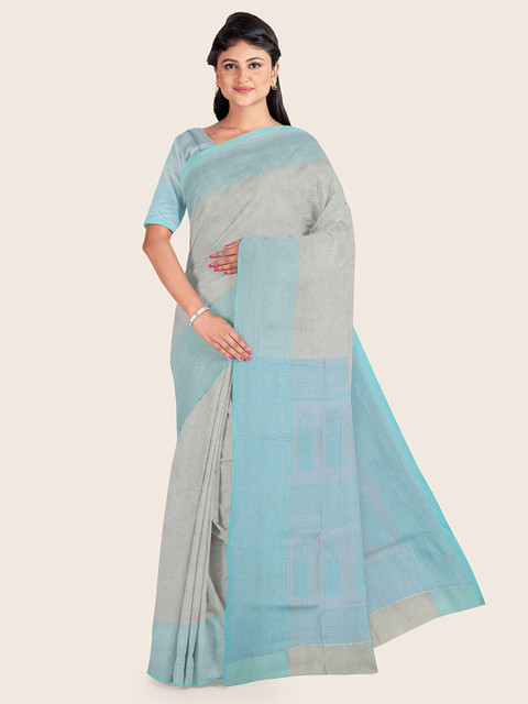 

Pothys Grey & Blue Art Silk Saree